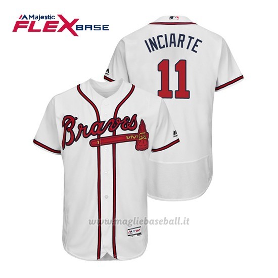 Maglia Baseball Uomo Atlanta Braves Ender Inciarte Flex Base Autentico Collezione 1ª2019 Bianco